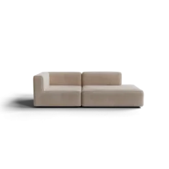 2-Sitzer Open End, rechts -TASI- Farbe Beige - Stoff: Pina
