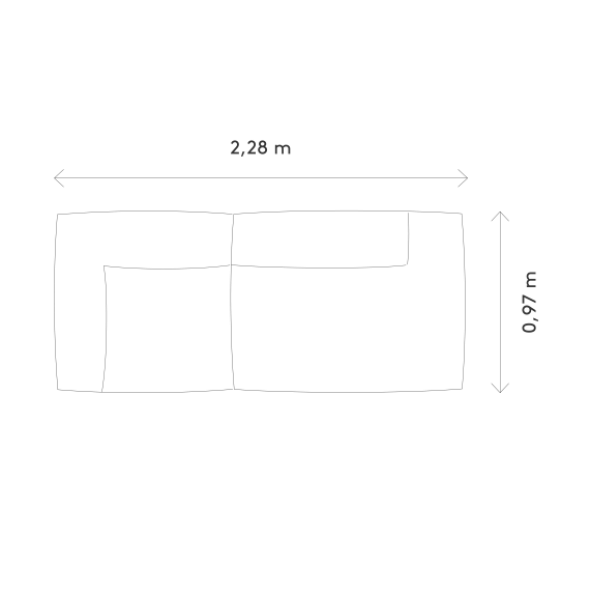 2-Sitzer Open End, rechts -TASI- Farbe Beige - Stoff: Boucla