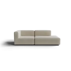 2-Sitzer Open End, rechts -TASI- Farbe Beige - Stoff: Boucla
