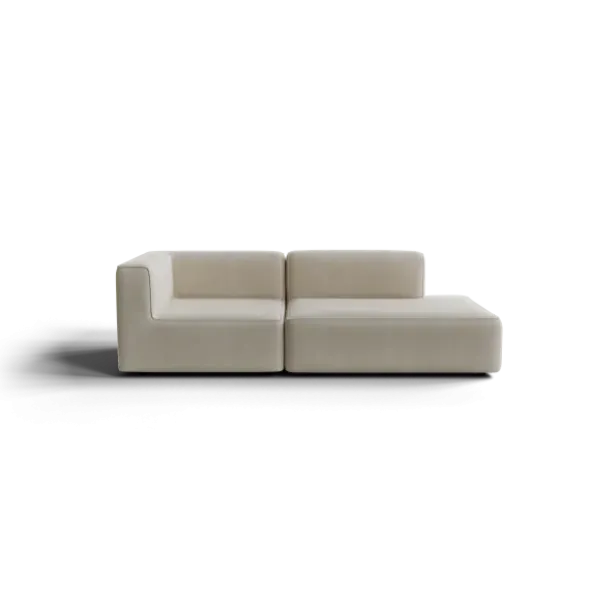 2-Sitzer Open End, rechts -TASI- Farbe Beige - Stoff: Boucla