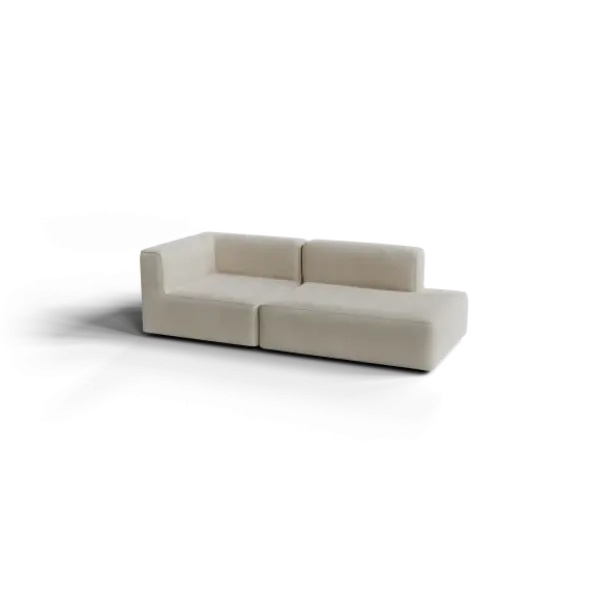2-Sitzer Open End, rechts -TASI- Farbe Beige - Stoff: Boucla