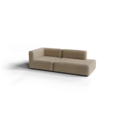 2-Sitzer Open End, rechts -TASI- Farbe Beige - Stoff: kvadrat Melange Nap