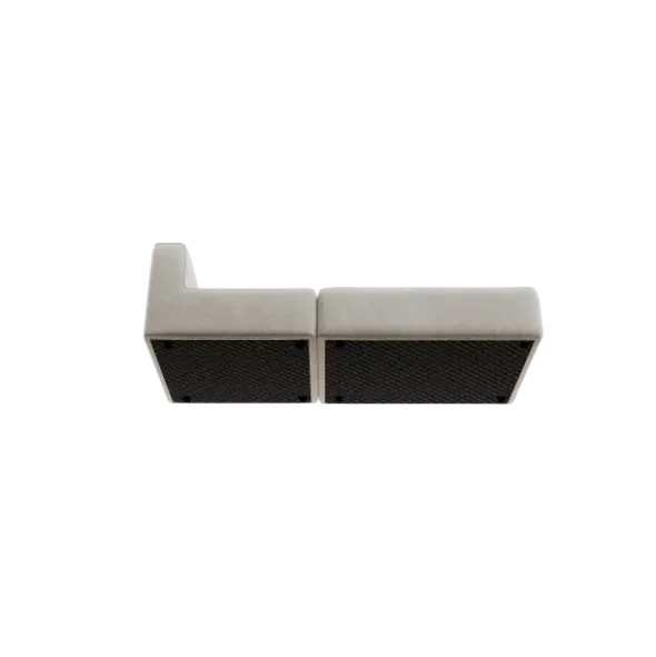 2-Sitzer Open End, rechts -TASI- Farbe Cloud - Stoff: kvadrat Moss