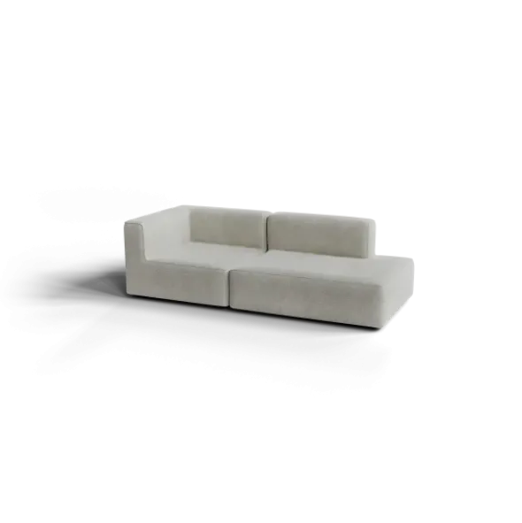 2-Sitzer Open End, rechts -TASI- Farbe Cloud - Stoff: kvadrat Moss