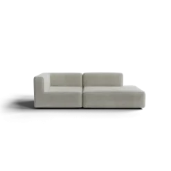 2-Sitzer Open End, rechts -TASI- Farbe Cloud - Stoff: kvadrat Moss