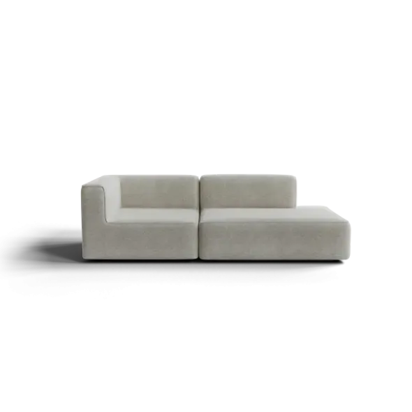 2-Sitzer Open End, rechts -TASI- Farbe Cloud - Stoff: kvadrat Moss