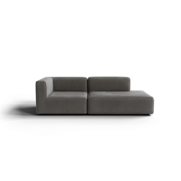 2-Sitzer Open End, rechts -TASI- Farbe Zinc - Stoff: Pina