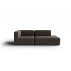 2-Sitzer Open End, rechts -TASI- Farbe Shitake - Stoff: Boucla