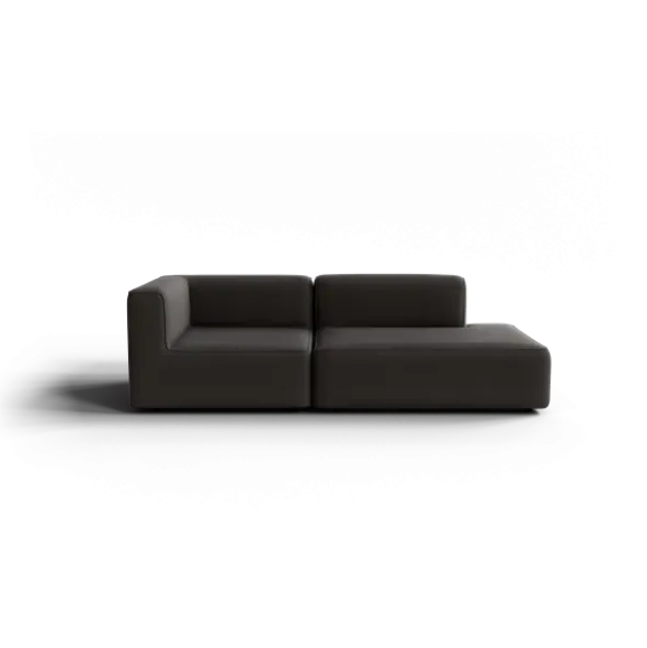 2-Sitzer Open End, rechts -TASI- Farbe Taupe - Stoff: Boucla