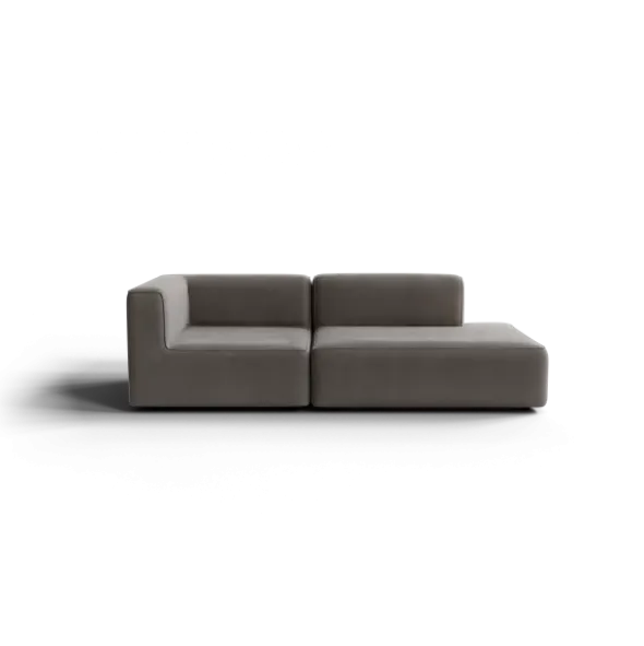 2-Sitzer Open End, rechts -TASI- Farbe Shitake - Stoff: kvadrat Melange Nap