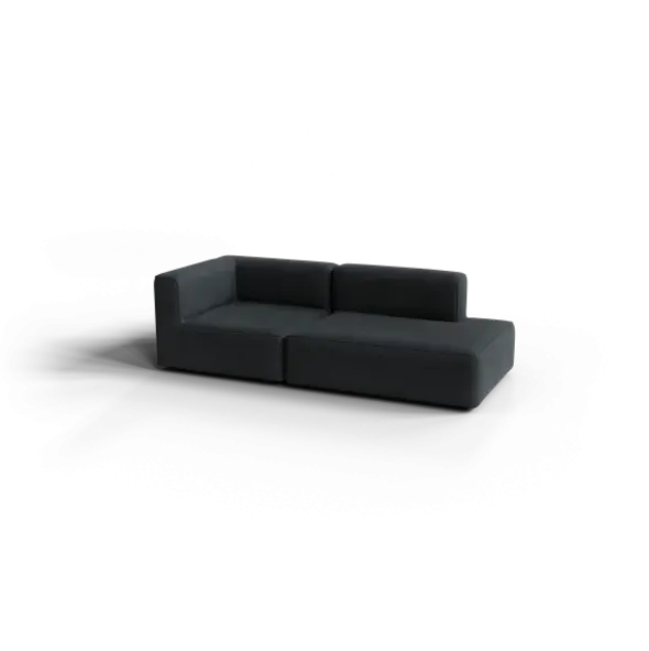2-Sitzer Open End, rechts -TASI- Farbe Coal - Stoff: kvadrat Melange Nap