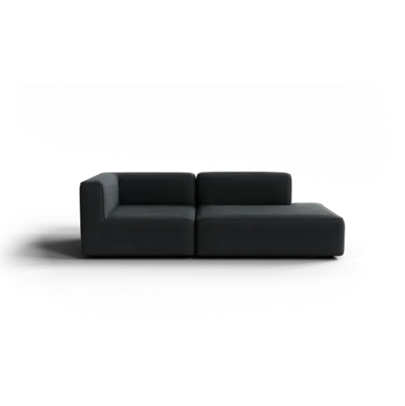2-Sitzer Open End, rechts -TASI- Farbe Coal - Stoff: kvadrat Melange Nap