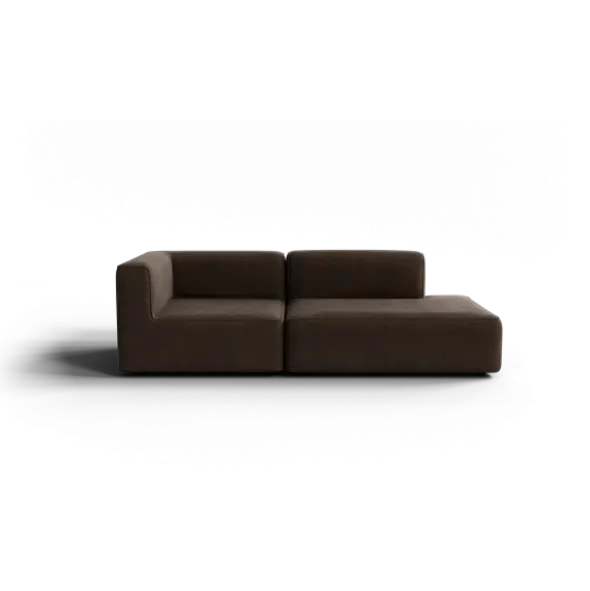 2-Sitzer Open End, rechts -TASI- Farbe Espresso - Stoff: kvadrat Moss