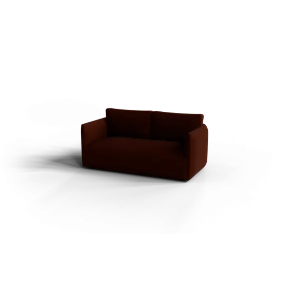 2-Sitzer Sofa -LUA- Farbe Brandy Brown - Stoff: Boucla