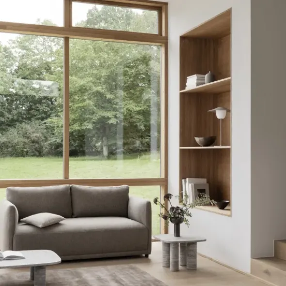 2-Sitzer Sofa -LUA- Farbe Brandy Brown - Stoff: Boucla