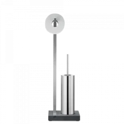 Toilettenbutler -MENOTO- für eine Rolle inkl. Bürste, Farbe Edelstahl matt - Größe 65 cm