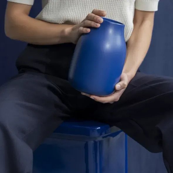 Vase -COLORA- Farbe Mazarine Blue, matt - Größe S
