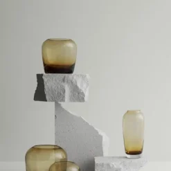 Vase -LETA- Farbe Tan - Größe 11 cm