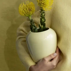 Vase -LETA- Farbe Transparent Yellow - Größe 15 cm